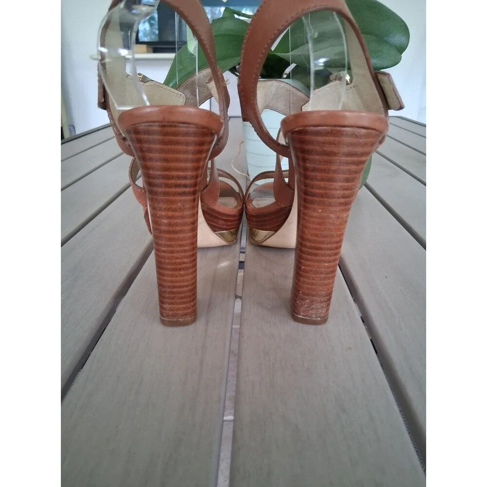 Michael by Michael Kors Calder Platform Sandals Heels, Brown, Size 9 SB6